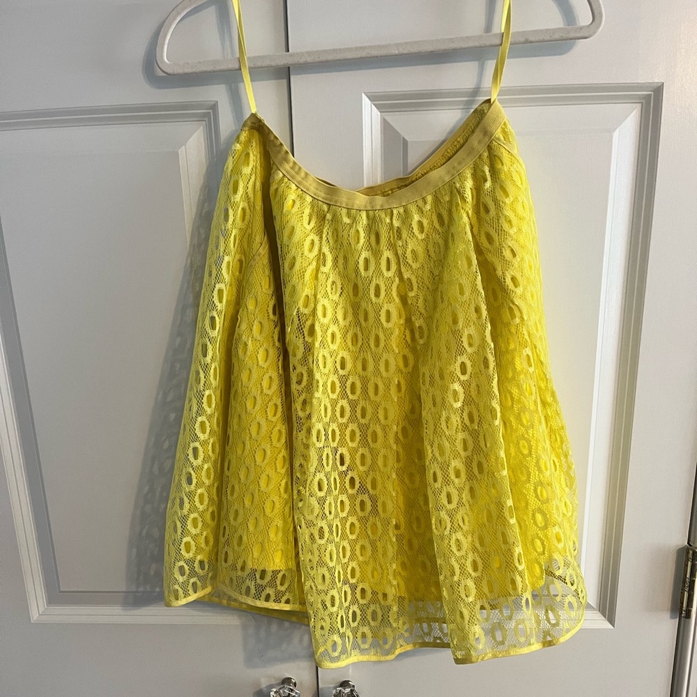 Maeve Bright Yellow Lace A-Line Skirt